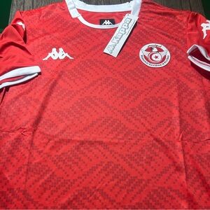 Kappa brand TUNISIA National Team Men's JERSEY Red Sz M,L,XL or 2XL New w tags